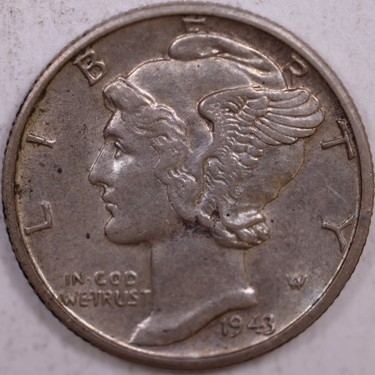 1943-D Mercury Dime, Mint State Uncirculated Coin, Store #DE1099