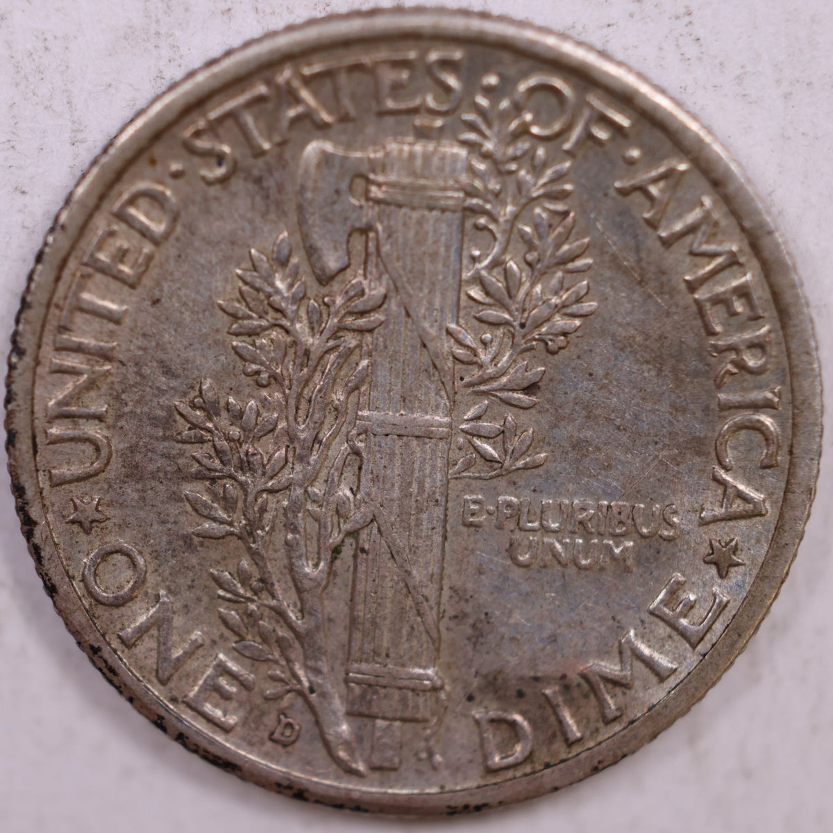 1943-D Mercury Dime, Mint State Uncirculated Coin, Store #DE1099