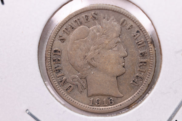 1916 Barber Silver Dime., V.F., Store Sale #19675