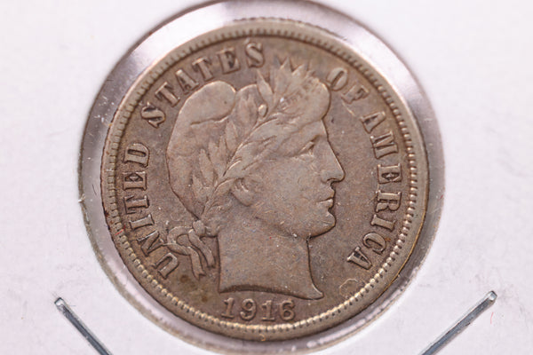 1916 Barber Silver Dime., V.F., Store Sale #19677