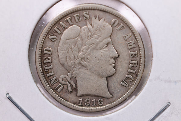 1916 Barber Silver Dime., V.F., Store Sale #19678