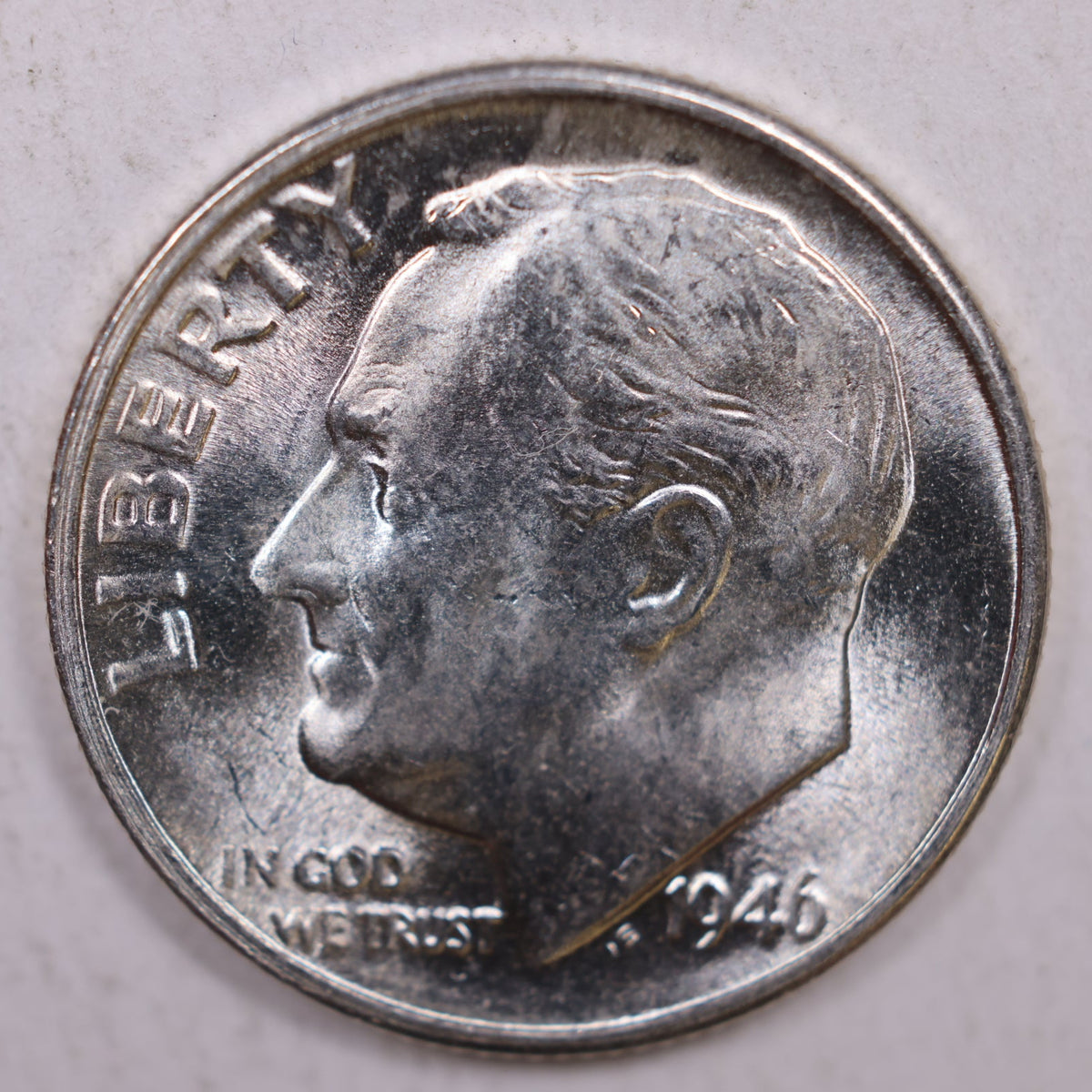 1946-D Roosevelt Silver Dime, Mint State Uncirculated Coin, Store #DE0271