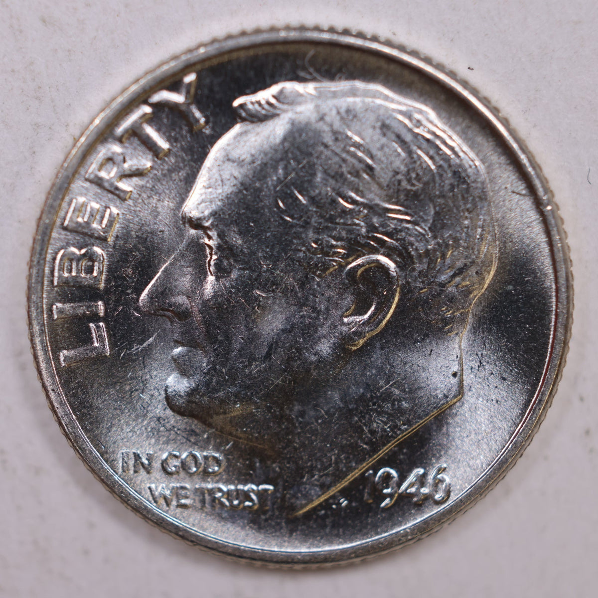 1946 Roosevelt Silver Dime, Mint State Uncirculated Coin, Store #DE0272