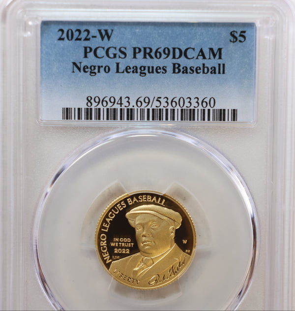 2022-W, Negro Leagues Baseball, Commemorative Gold Coin, PCGS PF-69.,  #GMC254