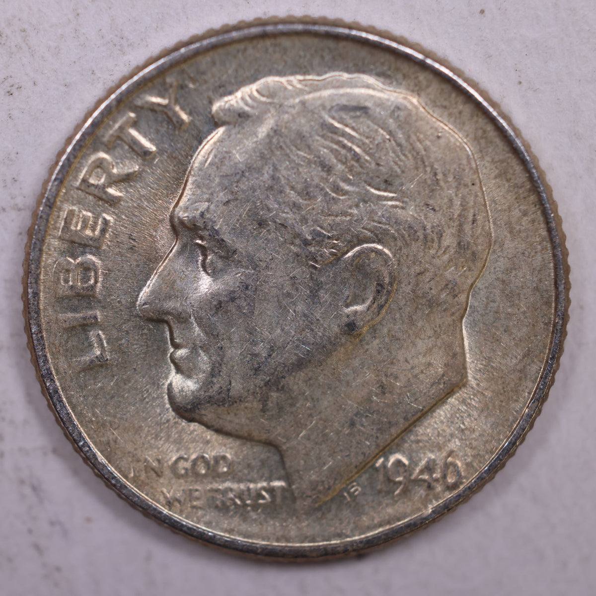 1946-D Roosevelt Silver Dime, About Uncirculated Coin, Store #DE0277