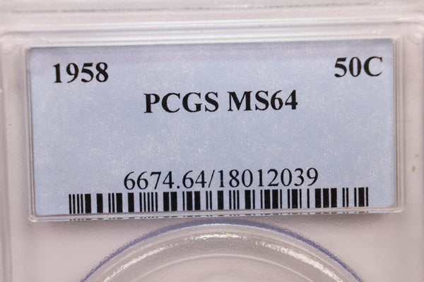 1958 Franklin Half Dollar., PCGS MS-64, Store Sale #GHR039.
