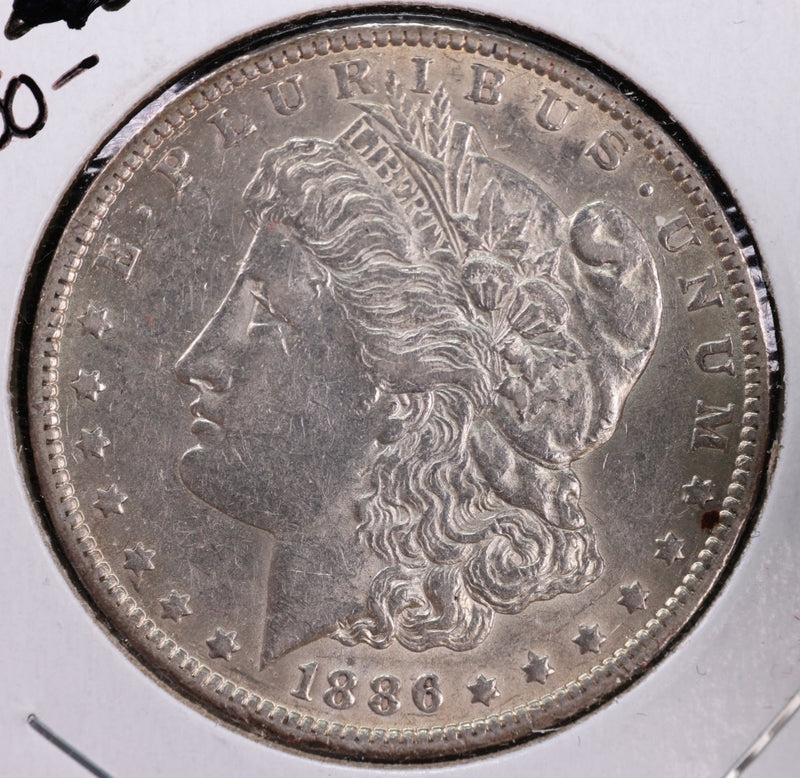 1886-O Morgan Silver Dollar, Cleaned yet Nice AU Details, Store