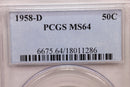 1958-D Franklin Half Dollar., PCGS MS-64, Store Sale