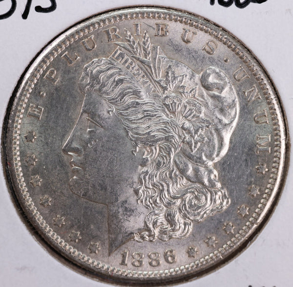 1886-S Morgan Silver Dollar, Gem Mint State Uncirculated Coin, Store #DR0044