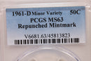 1961-D Franklin Half Dollar., R.P.M.M., PCGS MS-63, Store Sale