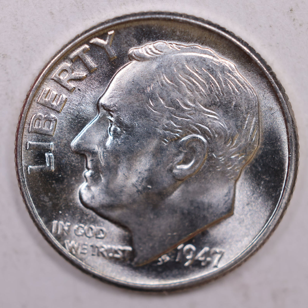1947 Roosevelt Silver Dime, Mint State Uncirculated Coin, Store #DE0305