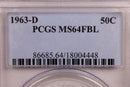 1963-D Franklin Silver Half Dollar., PCGS MS-64, F.B.L., Store Sale