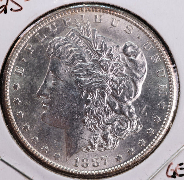 1887-S Morgan Silver Dollar, Gem Mint State Uncirculated Coin, Store #DR0050
