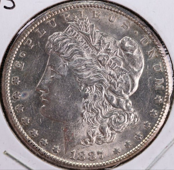 1887-S Morgan Silver Dollar, Mint State Uncirculated Coin, Store #DR0236