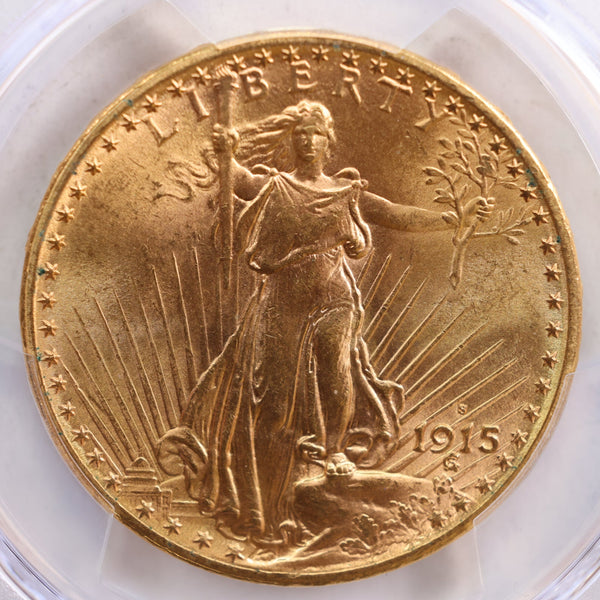 1915-S $20 Saint GAUDENS Gold Coin, PCGS MS-64, Store Sale #G0065.