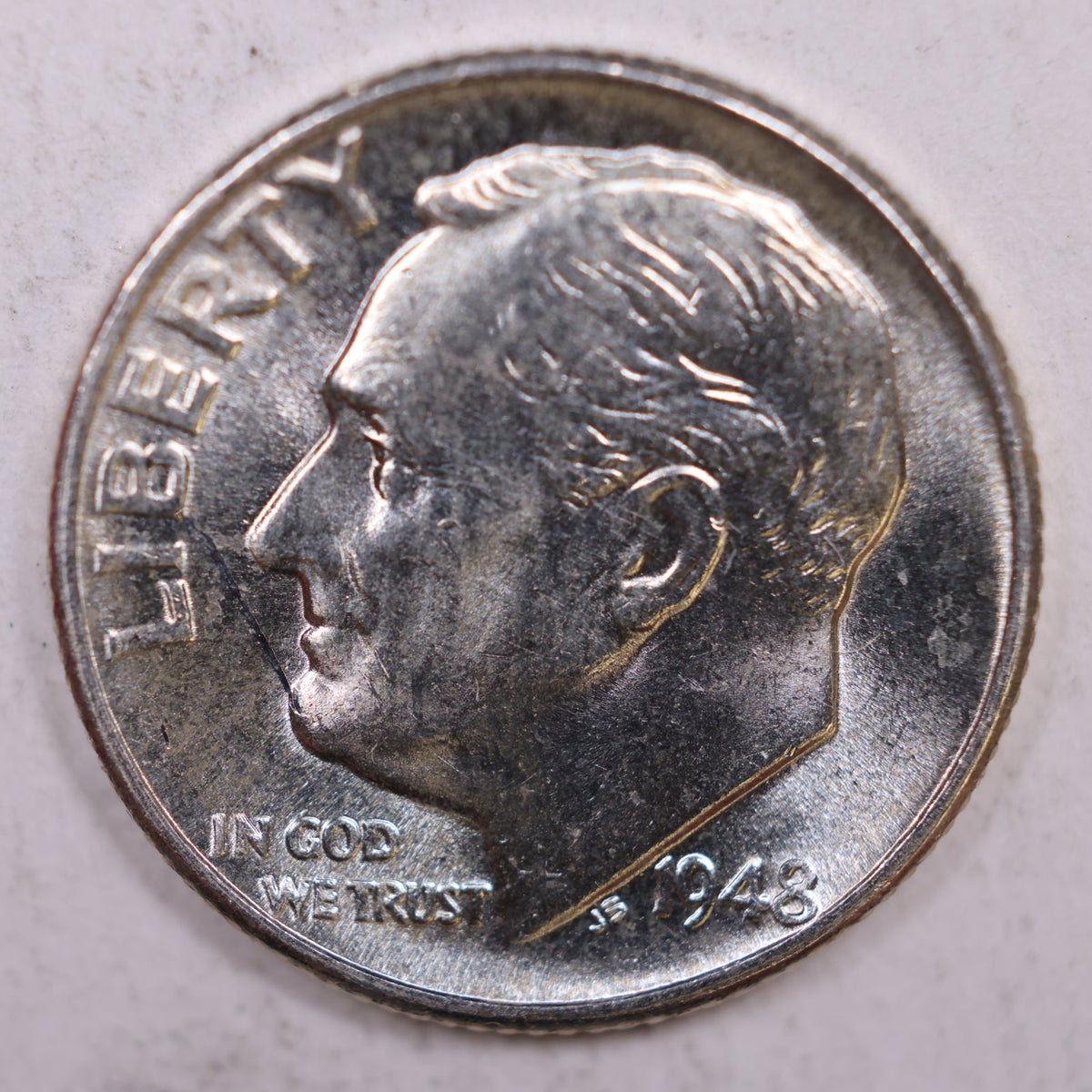1948 Roosevelt Silver Dime, Mint State Uncirculated Coin, Store #DE0315