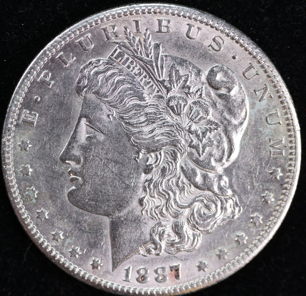 1887-S Morgan Silver Dollar, Gem Mint State Uncirculated Coin, Store #DR0237
