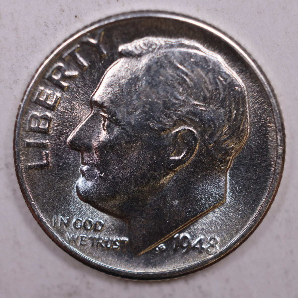 1948-D Roosevelt Silver Dime, Mint State Uncirculated Coin, Store #DE0316
