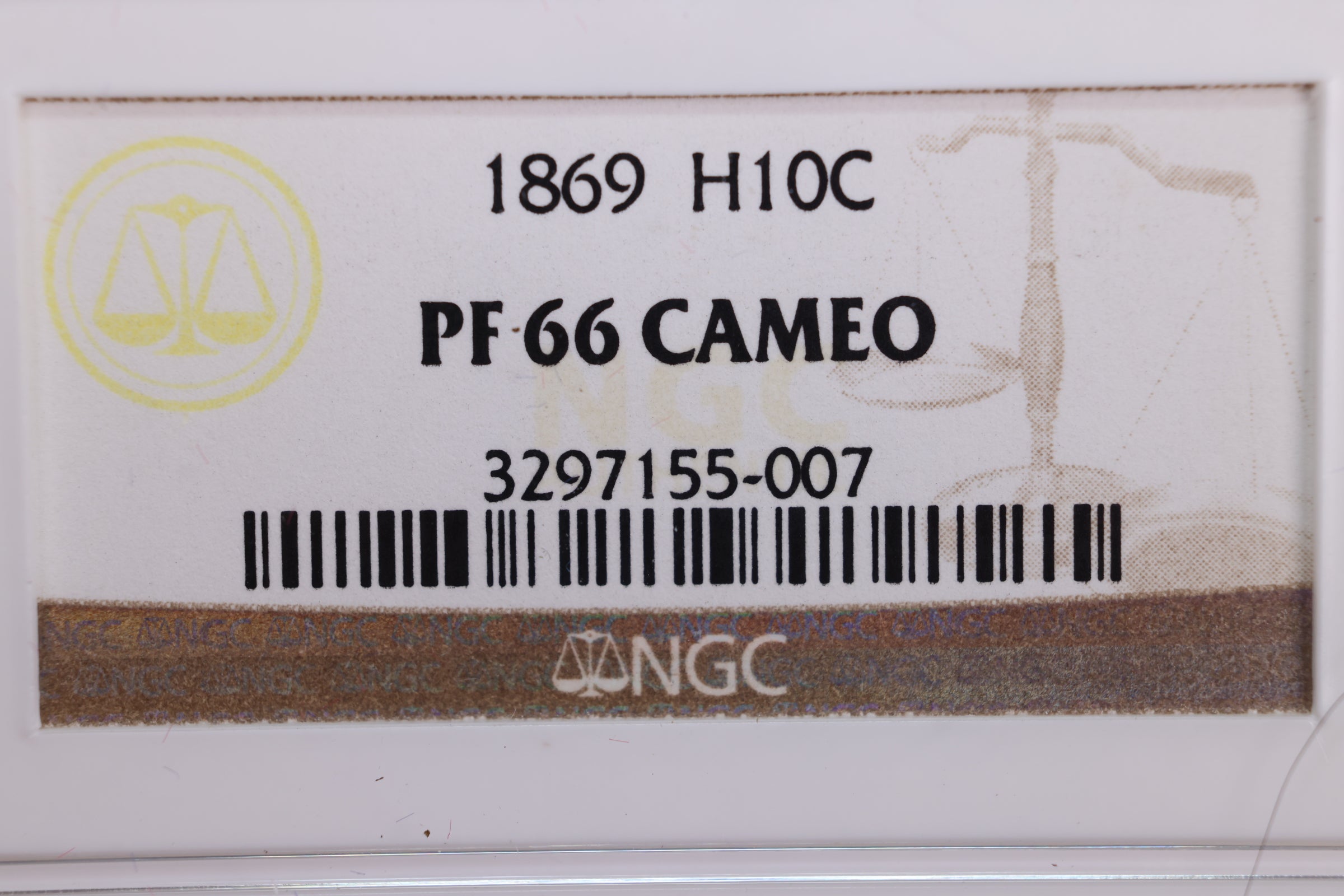1869 Half Dime., "PROOF STRIKE"., NGC PF-66 CAMEO., Store #GHE001
