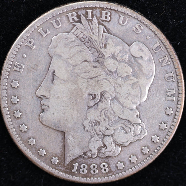 1888-S Morgan Silver Dollar, FIne Circulated Coin, Store #DR0053