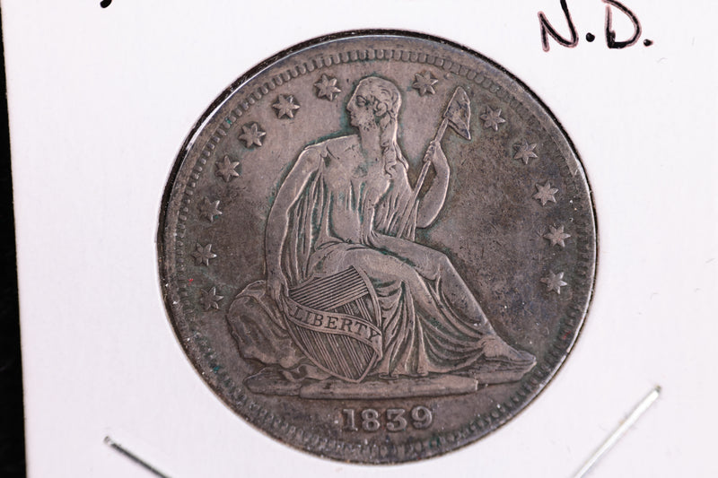 1839 Seated Liberty Half Dollar, No Drape, Extra Fine. Store