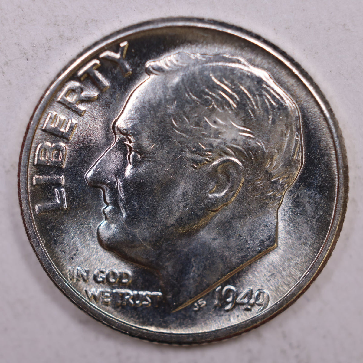 1949 Roosevelt Silver Dime, Mint State Uncirculated Coin, Store #DE0328