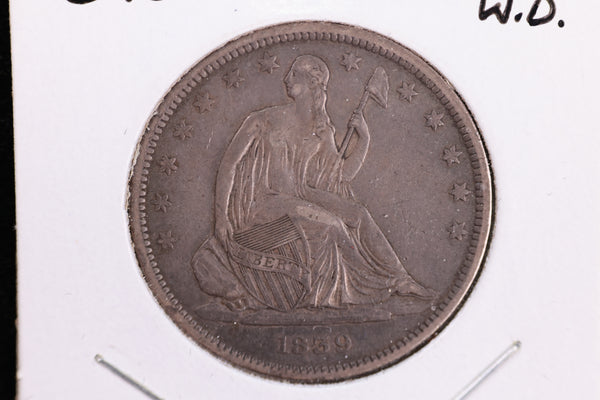 1839 Seated Liberty Half Dollar, With Drape, Extra Fine. Store #230804129