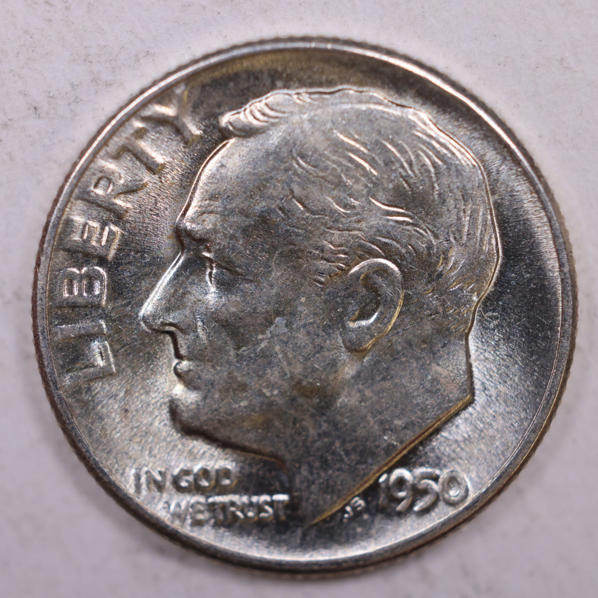 1950 Roosevelt Silver Dime, Mint State Uncirculated Coin, Store #DE0330