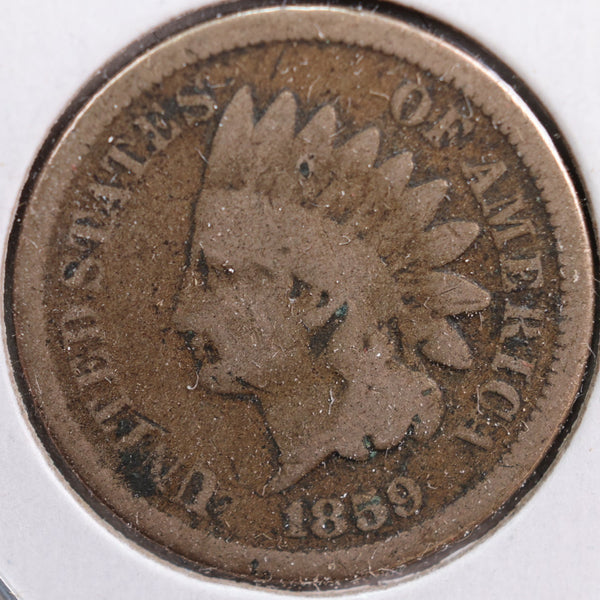 1859 Indian Head Cent, Very Good Circulated Coin, Store #CT0729