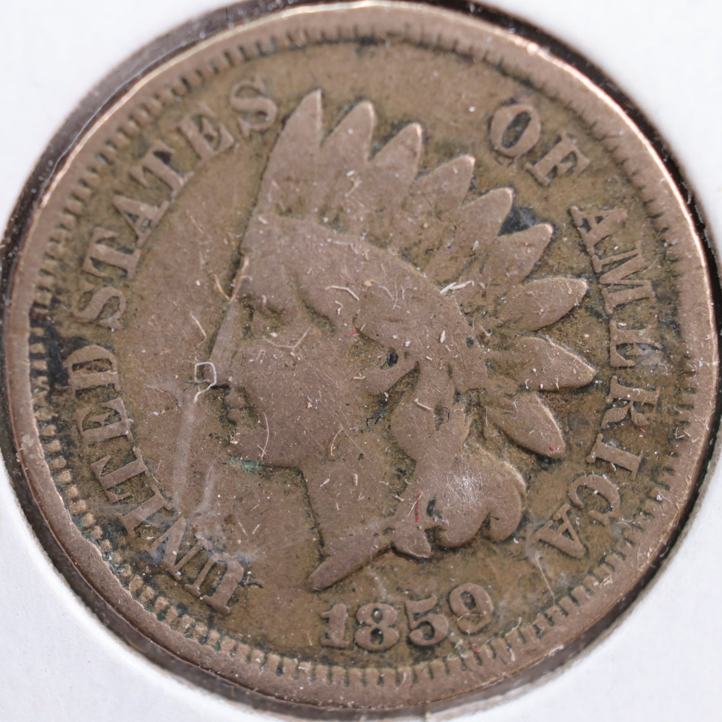 1859 Indian Head Cent, Very Good Circulated Coin, Store #CT0730