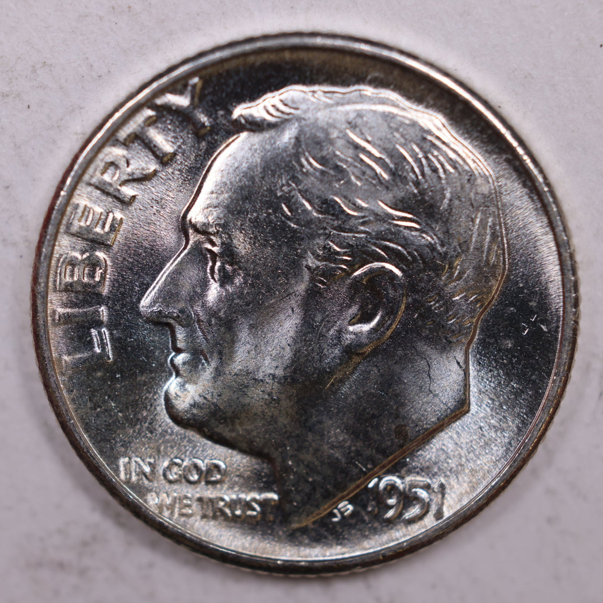 1951 Roosevelt Silver Dime, Mint State Uncirculated Coin, Store #DE0334