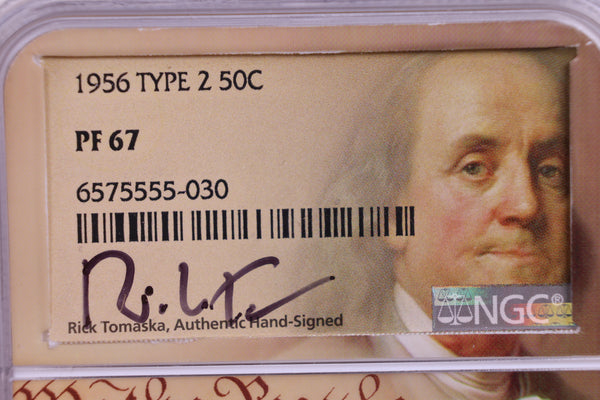 1956 Franklin Silver Half Dollar., Type-2., NGC Proof-67., Store Sale #GHR057.