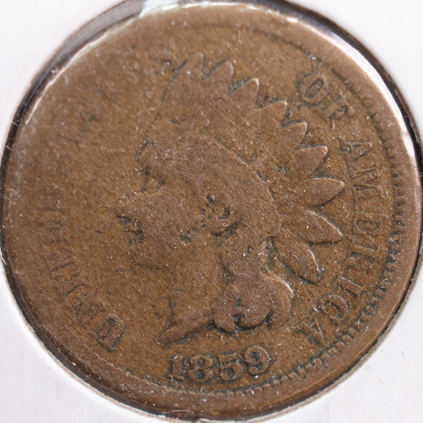 1859 Indian Head Cent, Very Good Circulated Coin, Store #CT0733