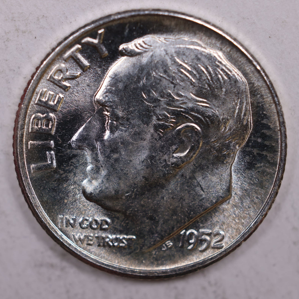 1952 Roosevelt Silver Dime, Mint State Uncirculated Coin, Store #DE0341