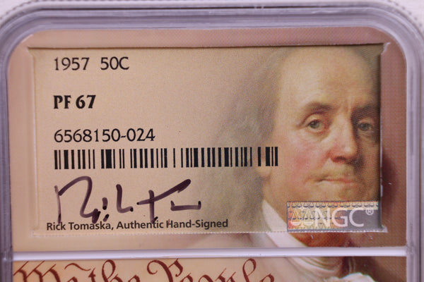 1957 Franklin Silver Half Dollar. NGC Proof-67., Store Sale #GHR060.