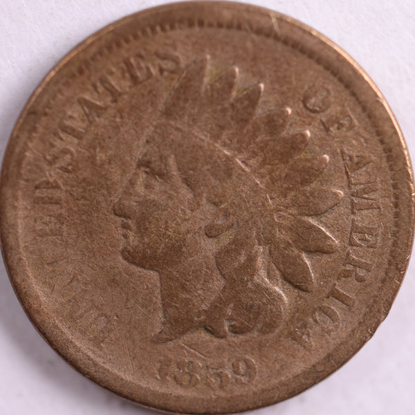 1859 Indian Head Cent, Good Circulated Coin, Store #CT0736