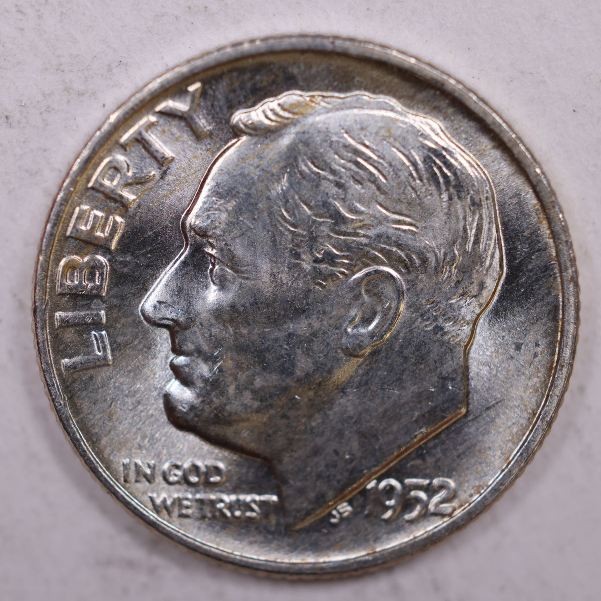 1952-D Roosevelt Silver Dime, Mint State Uncirculated Coin, Store #DE0343