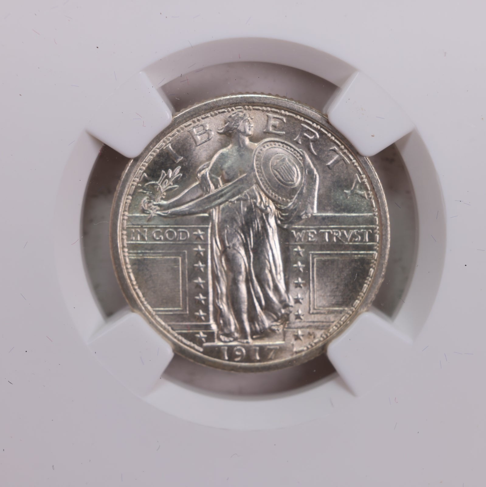 1917 Standing Liberty Quarter., Type-1., 'Full Head'., NGC MS-66., Store #QR1449.