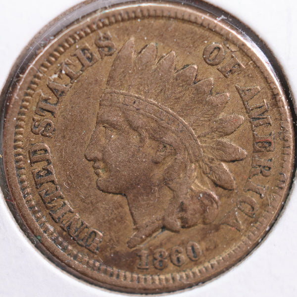 1860 Indian Head Cent, Very Fine+ Circulated Coin, Store #CT0738