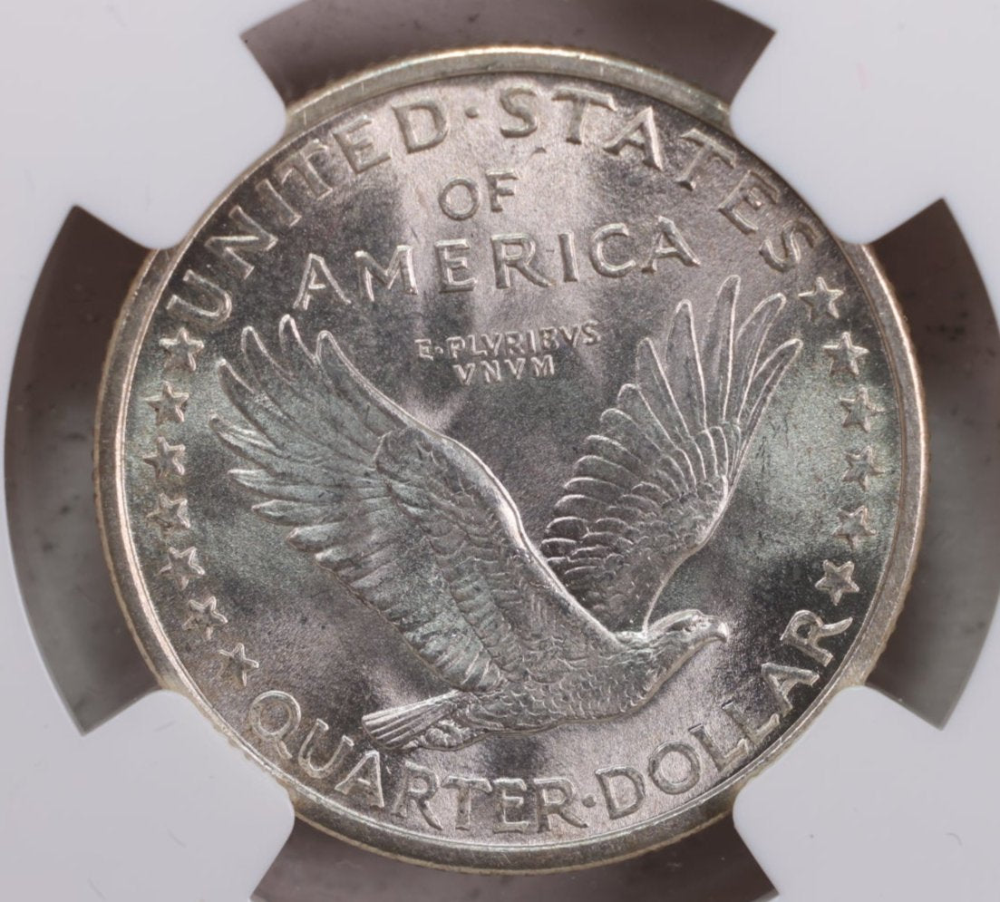 1917 Standing Liberty Quarter., Type-1., 'Full Head'., NGC MS-66., Store #QR1449.