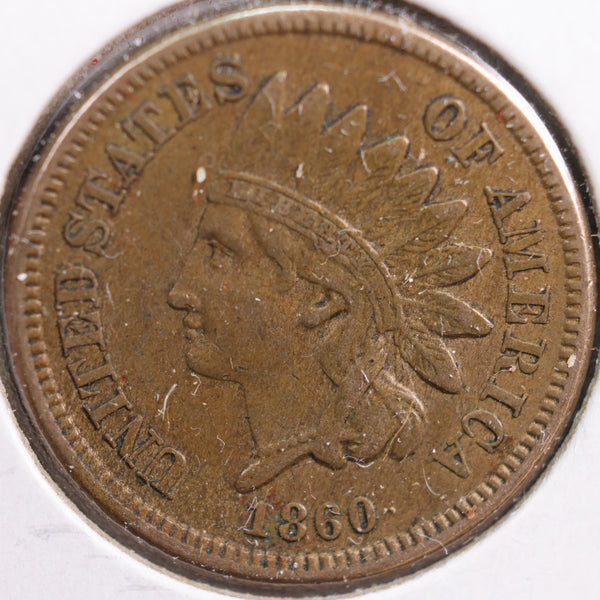 1860 Indian Head Cent, Extra Fine+ Circulated Coin, Store #CT0739