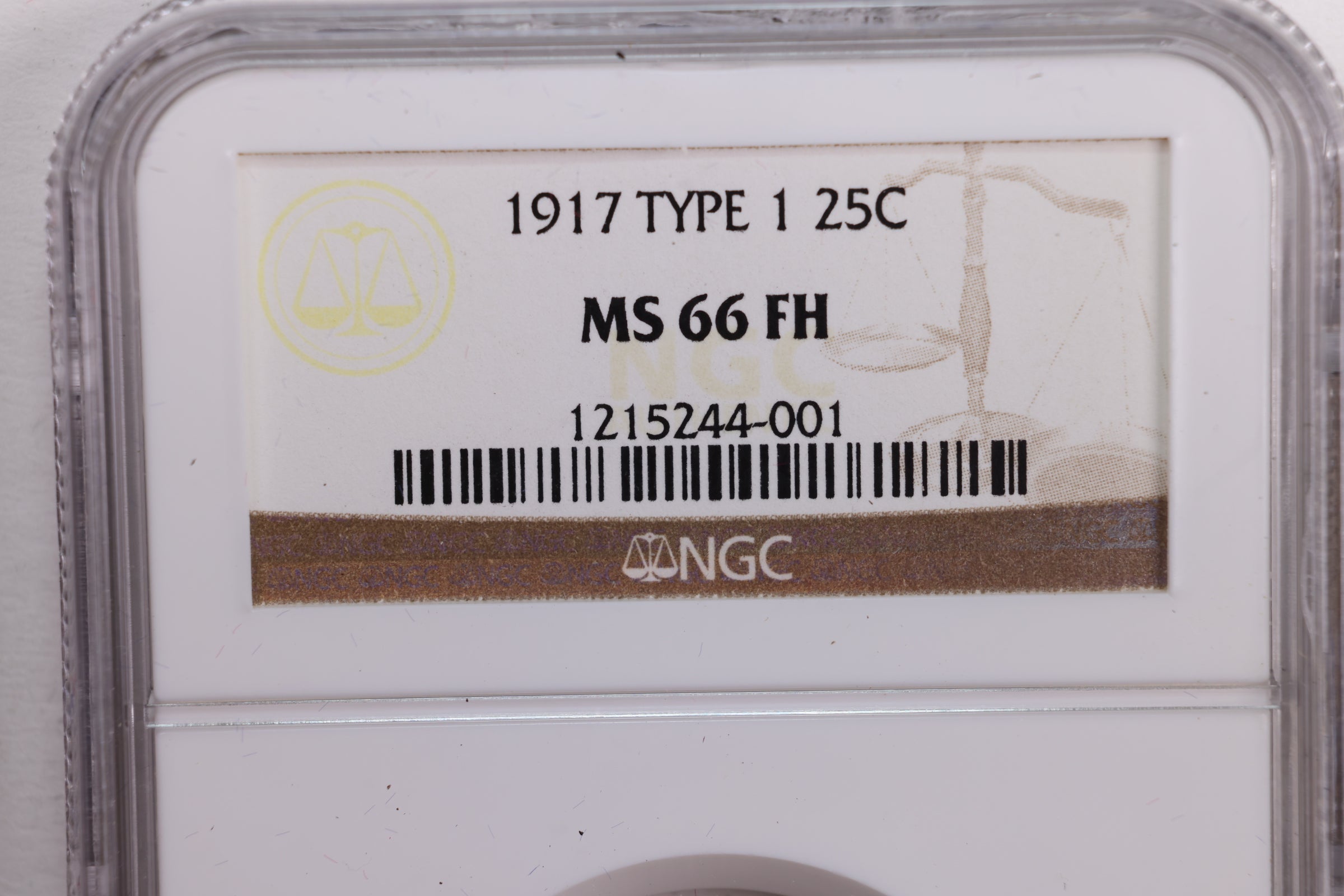 1917 Standing Liberty Quarter., Type-1., 'Full Head'., NGC MS-66., Store #QR1449.