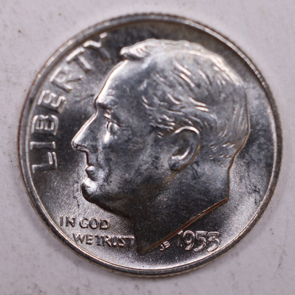 1953-D Roosevelt Silver Dime, Mint State Uncirculated Coin, Store #DE0349