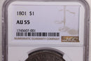 1801 Draped Bust Silver Dollar., NGC Graded AU-55., Store