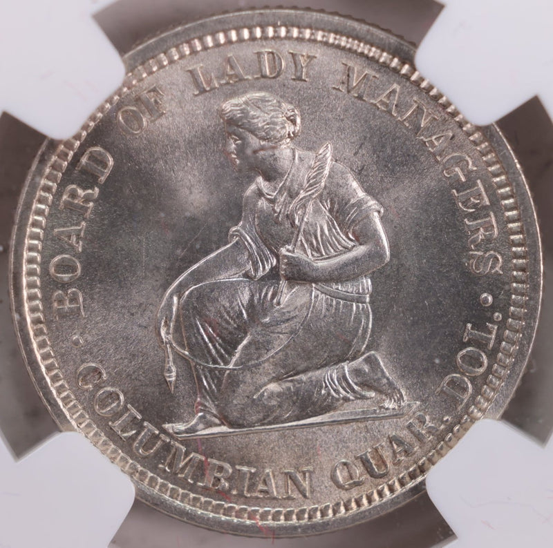 1893 Isabella Silver Quarter Commemorative., NGC MS-65., Store
