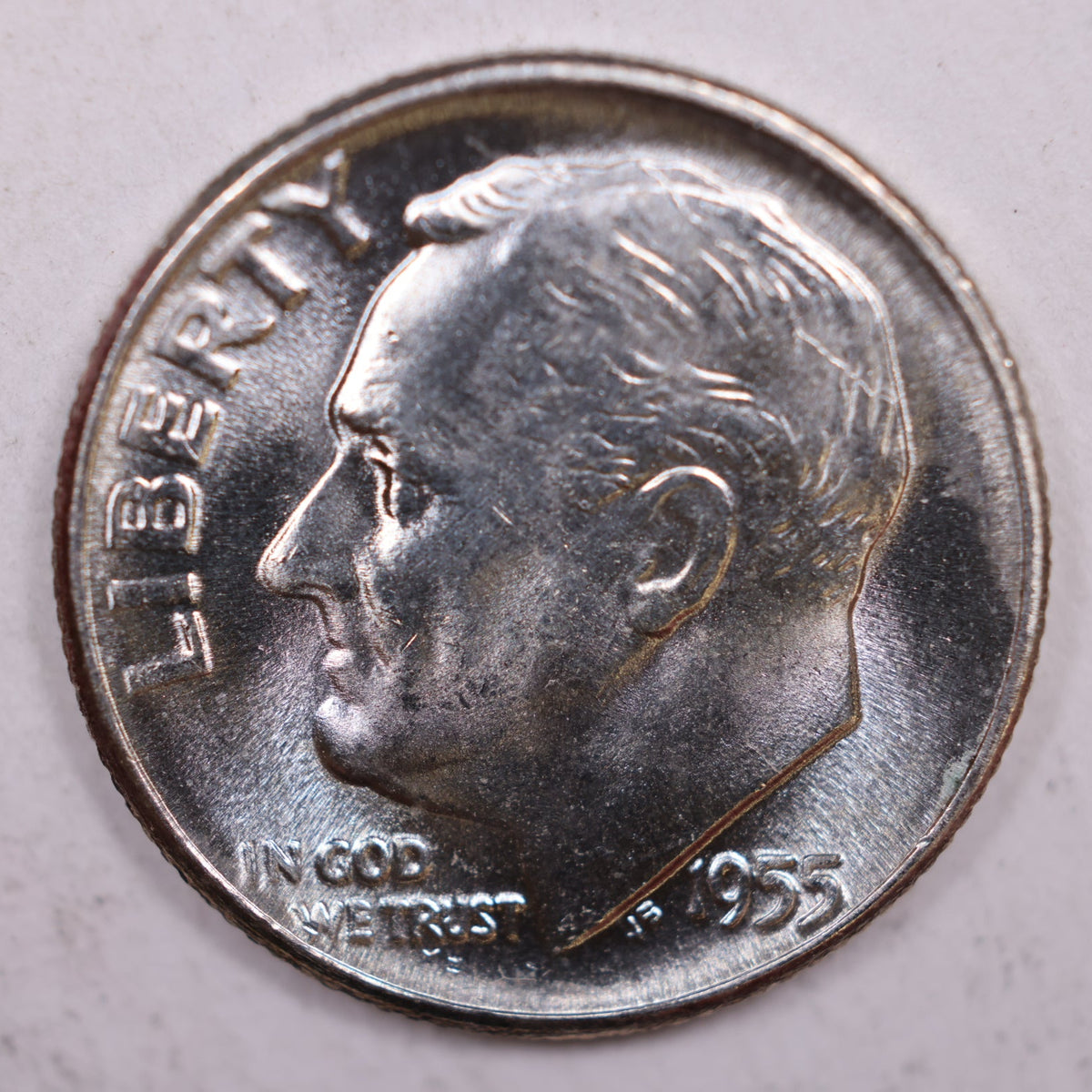 1955 Roosevelt Silver Dime, Mint State Uncirculated Coin, Store #DE0361