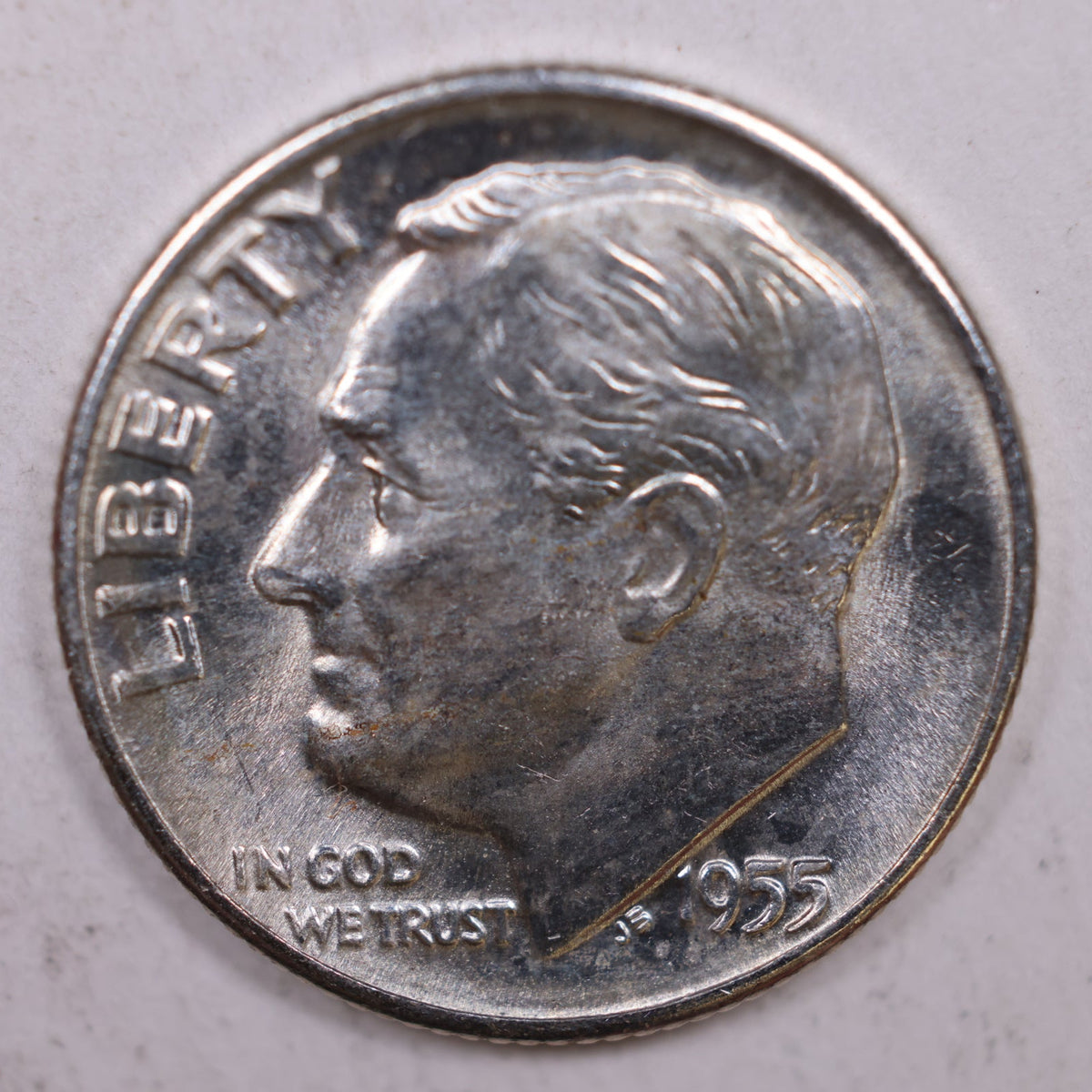 1955-D Roosevelt Silver Dime, Mint State Uncirculated Coin, Store #DE0363