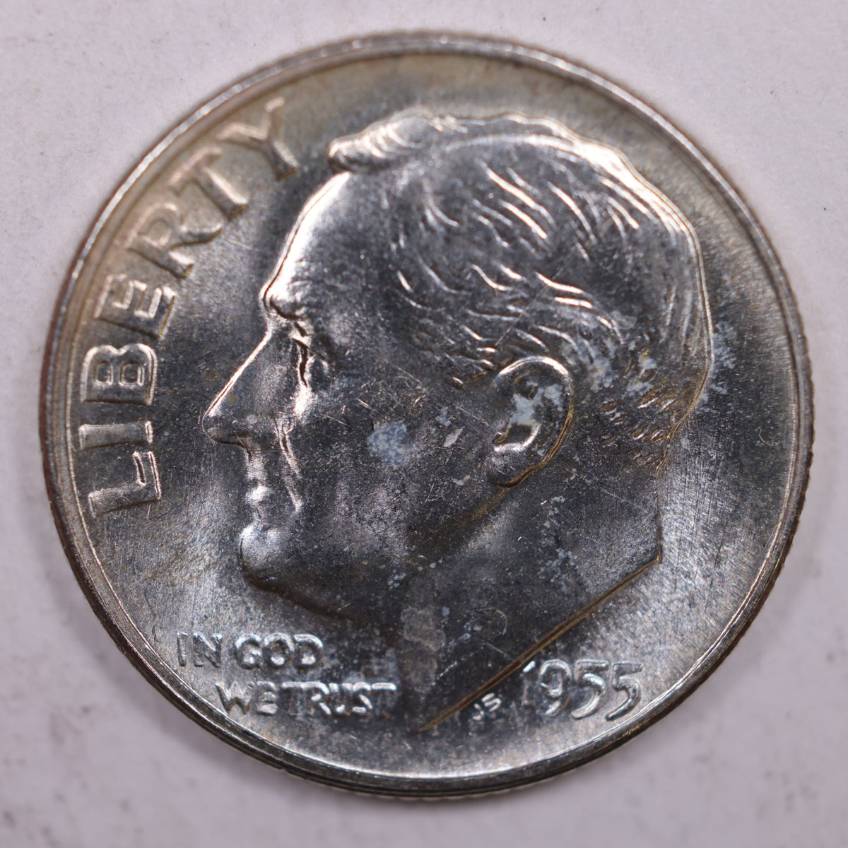 1955-S Roosevelt Silver Dime, Mint State Uncirculated Coin, Store #DE0364