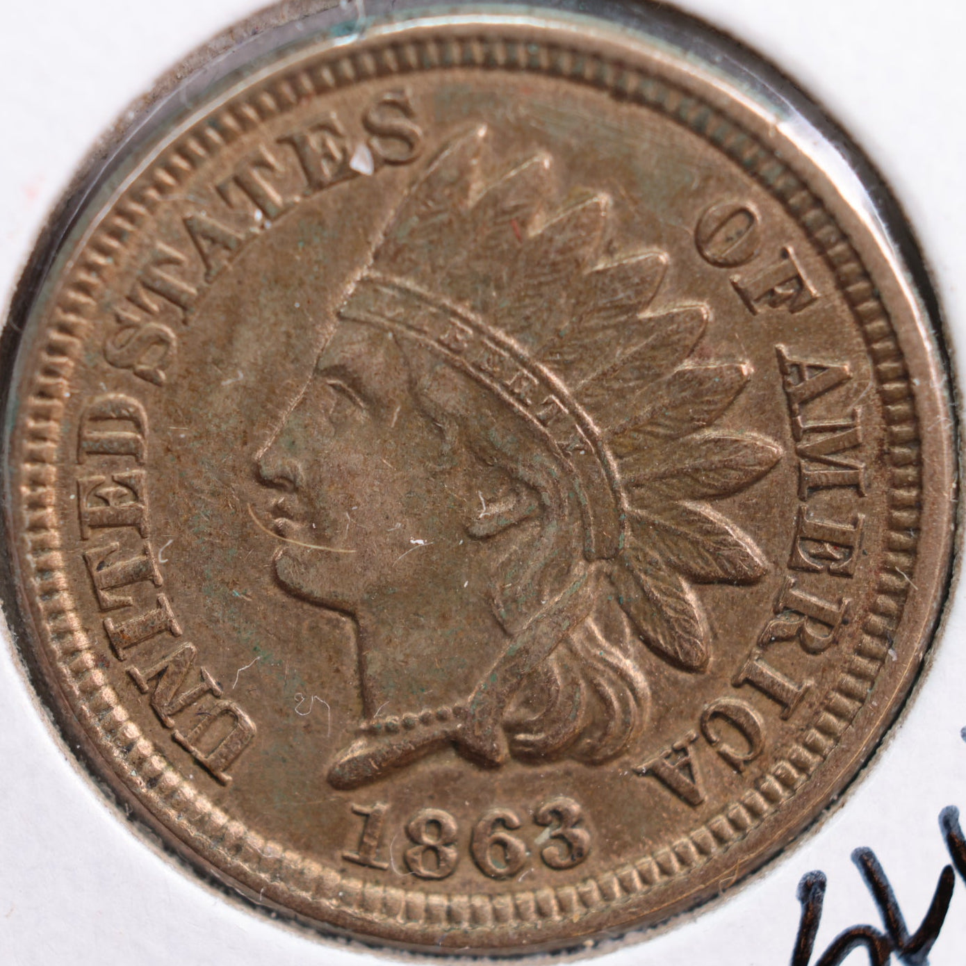 1863 Indian Head Cent, About Uncirculated+ Coin, Store #CT0752