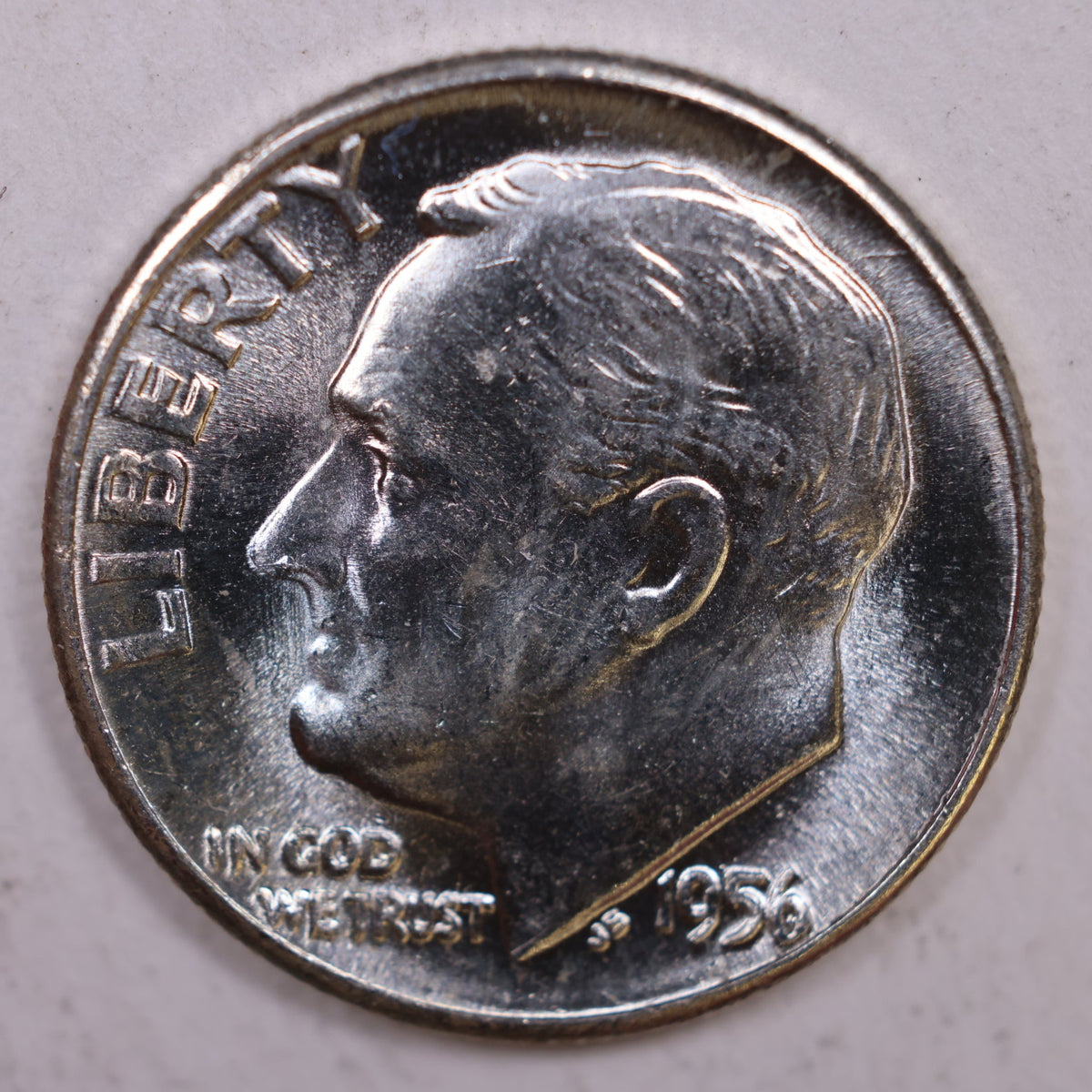 1956 Roosevelt Silver Dime, Mint State Uncirculated Coin, Store #DE0366